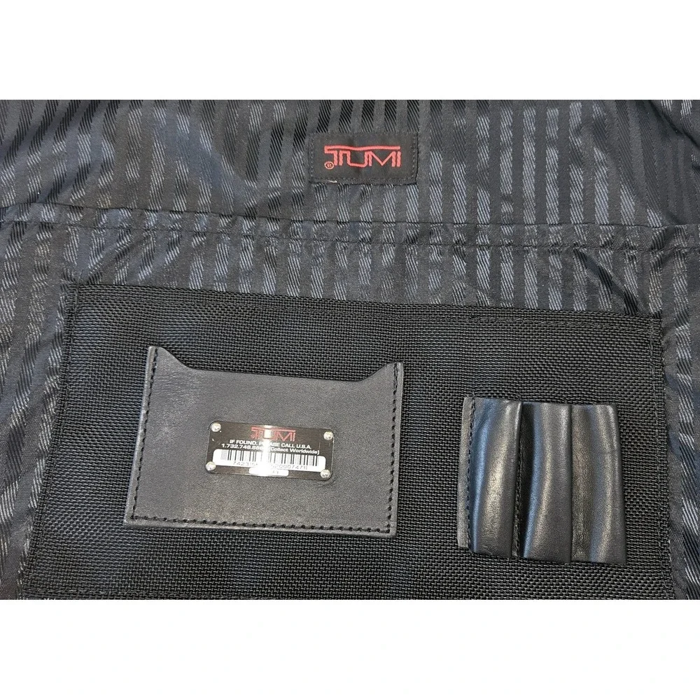 TUMI Black Ballistic Nylon Zip Around Expandable Document Organizer Briefcase